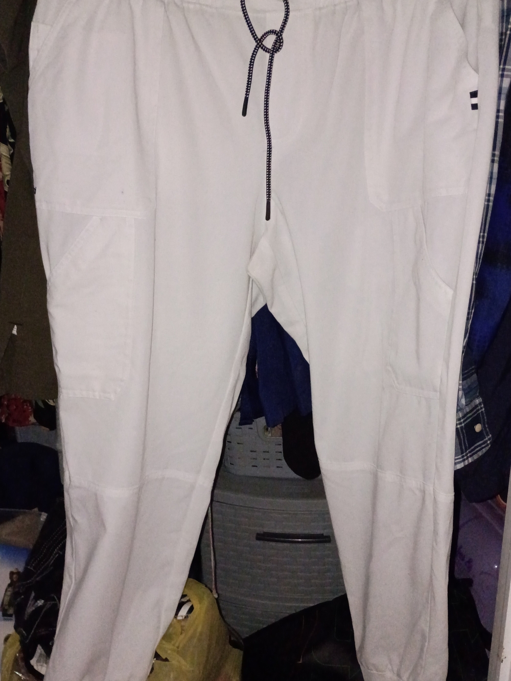 Koi White Drawstring Scrub Joggers